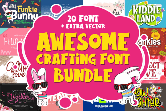 Download Awesome Crafting Font Bundle - Crafting Collection